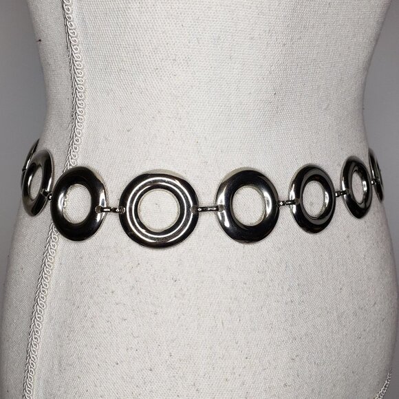 Silver Tone Ring Body Chain Belt OS - Picture 5 of 7